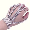Nachtclub Gothic Punk Schädel Finger Armbänder für Frauen Skeleton Knochen Hand Armbänder Armreifen 2019 Weihnachten Halloween Gift267s