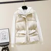 Gilet da donna Gilet corto Gilet da donna Autunno Inverno Colletto alla coreana Piumino caldo Plus Size Giacca imbottita senza maniche Gilet antivento