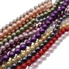 Perline 6 8 10 12mm Perle di conchiglia multicolori Lisce rotonde sciolte per gioielli fai da te che fanno accessori per braccialetti con ciondoli 15''pollici