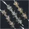 Hair Accessories Clips Barrettes Flower Rhinestone For Women Rose Gold Color Pins Bride Ornaments Jewelry Bridal Headpiece Drop Delive Dhfhr