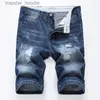 Męskie dżinsy męskie dżinsy proste szorty Mężczyzn Letni marka męskie rozciągnięcie krótkie swobodne streetwear elastyczne dżins 29-42 L230918