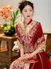 Etniska kläder vintage paljetter pärlstav broderi kinesiska tang kostym traditionella kvinnor bröllop cheongsam oriental elegant brud klänning klänning