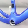 Full kolfiber T1000 DISC GREGE BIKE FRAME GR048 T47 Tråd Bottom Bracket Metallic Blue Paint