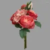 Dekorative Blumen Fake Flower Rose Hortensienstrauß Hochzeitsdekoration Simulation Home Indoor Wohnzimmer Dekor Künstliche Seide