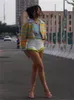 Kobiety swetry moda hurtowa dla kobiet Y2K Ubrania nad drukowane zbity uprawa top z długim rękawem kolorowy kardigan 230918