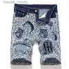 Jean homme maille jean Denim short homme broderie supérieure été concepteur rétro grande taille pantalon court pantalon L230918