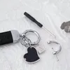 Car black keychain luxury mens keychains designer luxury handbag wallet accessories leather black heart womens key ring metal small lanyard pj056