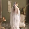 Свадебная фата Свадебная фата с 2 зажимами, аксессуары для волос с обрезанными краями для невесты, одноуровневый прозрачный тюль длиной 47 дюймов, украшенный жемчугом