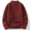 メンズセーター秋の冬のセーターニットウェアボタンソリッドカラーニットプルオーバーソーシャルストリートウェアカジュアルビジネスメンズ衣類a278