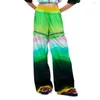 Pantalones para mujer 2023 Cadena de taladro de verano decorada en capas Impresión simple Moda Casual Versátil Sección delgada
