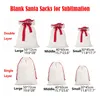 طبقة عيد الميلاد مزدوجة التسامي الفارغة Santa Sacks DIY حقيبة الرباط الشخصية هدية الجيب نقل الحرارة زينة عيد الميلاد