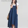 Combinaisons en Denim et coton pour femmes, salopette longue, grande taille, bretelles amples, robe coréenne, spot L23091, printemps et été