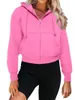 Dameshoodies Dames cropped hoodie met rits, fleece workout boxy sweatshirt met lange mouwen en capuchon