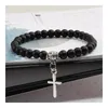 Strand The Cross Pendant Turquoise Elastic Bracelet Trend And Simple Jewelry Fashion Gifts