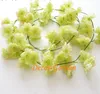 Dekorative Blumen 10 Stück 2 m künstliche Hortensien Sukura Glyzinien Blumen für DIY Simulation Hochzeit Bogen quadratisch Rattan Stringl Hängekorb