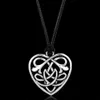 Gothic Irish Knot Hollow-out Heart Pendants Charms Leather Rope Chain Chain choker Necklace for Woman Accessories252d