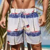 Mäns shorts Mens Swimming Trunks Summer Print Hawaii Holiday Beach Drawstring Water Resistant spetsbräda med fickor