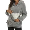 Sweat à capuche Long en coton pour femme, épais, avec grande poche, couleur unie, robe pour automne et hiver