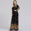 Ropa étnica Tallas grandes Vestido maxi Mujeres Musulmanes Mangas largas O Cuello Ropa islámica Turquía Árabe Ropa modesta Causal suelta Abaya 5208d