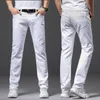 Mens Jeans Brother Wang Men White Fashion Casual Classic Style Slim Fit Soft Trousers Male Brand Advanced Stretch Pants 230915