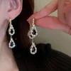 Dangle Earrings DREJEW Geometric Patchwork Water Drops Full Glittering Zirconia Dangler Daily Versatility Piercing Women Jewelry