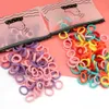 100Pcs Elastic Rubber Band Girls Fashion Towel Hair Ring Color Nylon Head Rope Women's Korean Version Hair Rope Hair Accessories