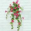 Decorative Flowers 1pc Artificial Morning Glory Flower Bunch Pretty Mornings Glorys Decoration Hanging Vine Plants Wedding Party Garden