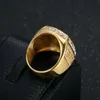 Hot Selling Stainless Steel Vacuum Gold-plated Diamond Set Philippine Eagle Domineering Men's Ring