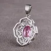 Collana con diamanti rubino rosa Ciondolo con diamanti Collane di classe Gioielli brillanti Gioielli di design Gioielli decorati Ghiaccio con pendente Alta qualità