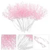 Fleurs décoratives 50 pièces, Simulation de goutte d'eau, perle de fleur de mariée, perles de décoration de cheveux, gouttes acryliques, Branches chics violettes