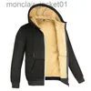 Vestes pour hommes Manteaux d'hiver en laine d'agneau épaissir vestes chaudes fermeture éclair à manches longues sweats à capuche sport décontracté polaire manteau noir à capuche hommes femmes veste J230918