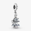 100% 925 Sterling Silver Elegant Princess Dangle Charms Fit Original European Charm Bracelet Fashion Women Wedding Engagement Jewe187T