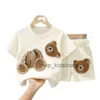 Sommar baby flickor kläder sport barn passar baby pojke kläder set t shirt korta byxor 2 st.