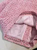 Damesjacks Pink Tweed Jacket for Women 2023 Luxe designer Winterkleding Hoogwaardige wollen jassen Koreaanse mode Manteau Femme Hiver