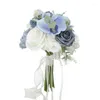 Fiori decorativi Grazioso bouquet da sposa con nastri Decorazione per oggetti di scena PografiaStylings Drop