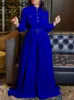 Women s Two Piece Pant Long Sleeve Buttone Up Pleated Jumpsuit Loose Belted Overalls 230918