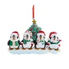 Ornement de noël famille pingouin personnalisé, décoration d'arbre de noël pour la maison, décor de salle de noël JJ 9.18