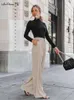 Женские брюки, стильные плиссированные широкие брюки, женские повседневные брюки длиной до пола с высокой талией, осень-зима 2023, женские офисные брюки