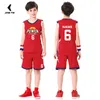 Maglie personalizzate 100% poliestere Bambini Uniforme da basket Set Traspirante Camicie da basket per bambini Maglia da basket per ragazzi M995 230915