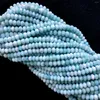 Pietre preziose sciolte Blu dominicano Larimar Rondelle Perline sfaccettate Gioielli naturali Cristallo 05816