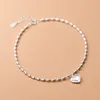 Anklets Trustdavis Real 925 Sterling Silver Fashion Women's Jewelry女性のための甘い心銀925ジュエリーDA800 230918