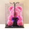 Fleurs décoratives 38 cm grand ours en peluche de Rose artificielle PE pour petite amie saint valentin mariage cadeau de noël décoration de la maison