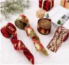 Christmas Ribbon DIY Fabric Party Supplies Printed Burlap Ribbons Snowflake for Gifts Wrapping Wreath Bows Crafts 918