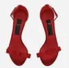 豪華なブランドKeira Sandals Shoes women satin bow high heel black red lad gladiator gladiator sandaliasドレスブライダルウェディングセクシーなポンプeu35-43