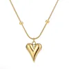 Pendant Necklaces Trendy Gold Color Stainless Steel Small Love Necklace Bead Chain Jewelry Heart For Women Party Accessories Gifts