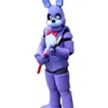 2019 Factory five Nights at Freddy FNAF Toy Creepy Purple Bunny mascot Costume Suit Halloween Christmas Birthday Dress267U
