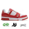 Designer Sneakers Virgil Trainer Casual Shoes Calfskin Leather Abloh Branco, Verde, vermelho, Azul, plataforma sobreposta