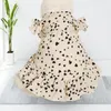 Dog Apparel Kitty Dress Ruffled Lightweight Sweat Absorption Heart Print Small Cat Pet Clothes Supplies