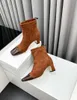 boîte élégante ~ haute qualité ! Y23091603 34/40/41 4 couleurs TALONS BOTTES COURTES daim verni CUIR chunky cowboy STRECtH 5cm hauteur