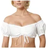 Blouses pour femmes bavarois Oktoberfest Blouse dentelle gilet à fleurs Festival traditionnel bière culture hauts élégants Dirndl Costumes